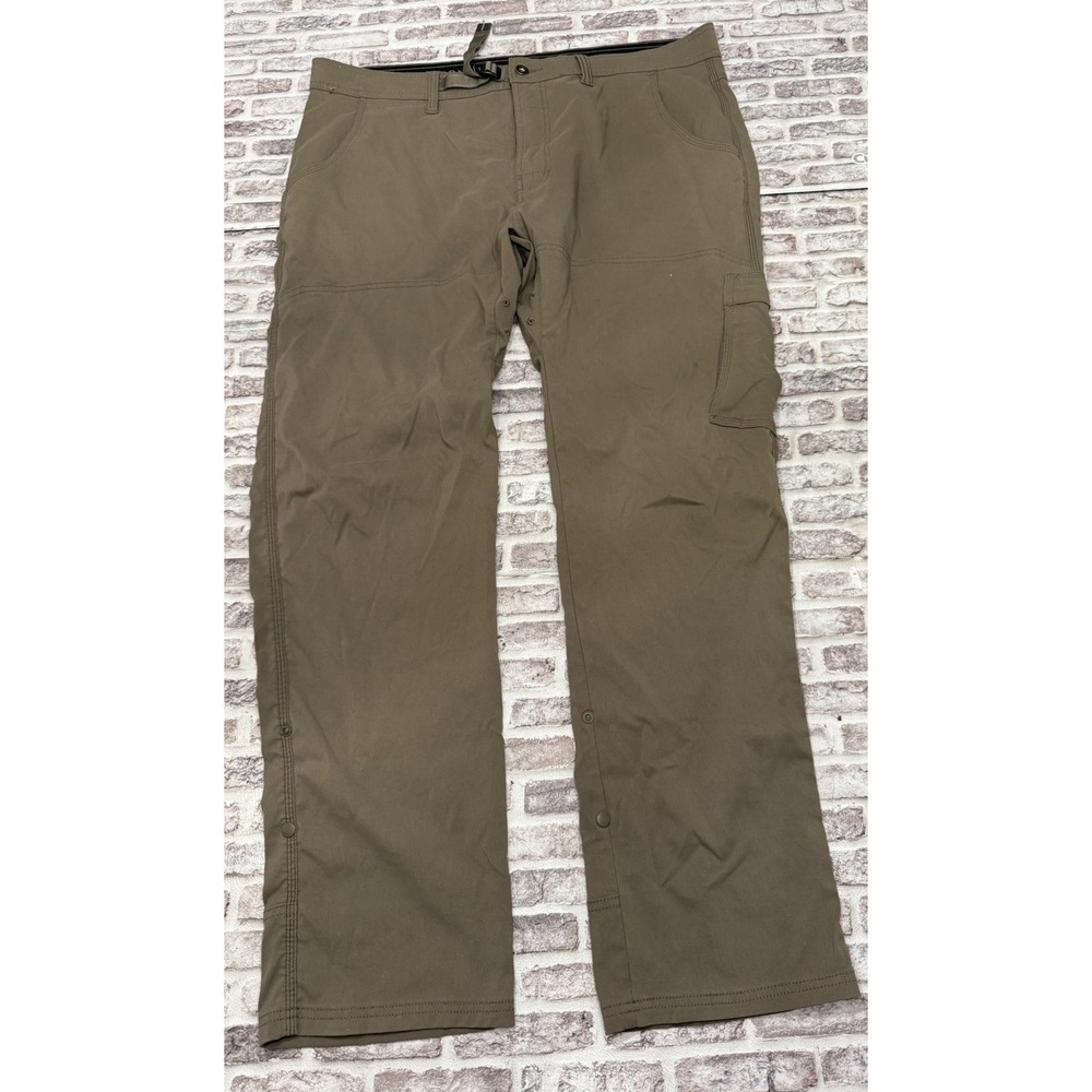 prAna‎ Pants Mens 42x32 Brown Zion Straight Fit Roll Up Nylon Hiking Outdoors
